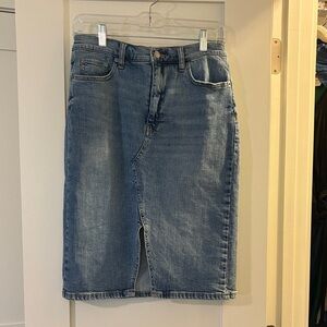 Banana Republic Denim Midi Skirt with Front Slit